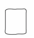 A white rectangle with black rounded borders slightly irregular on a white background