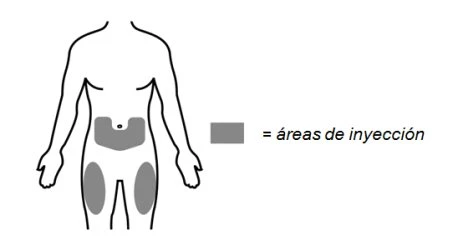 Schematic of the human body with gray areas on the