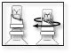 Diagramma che mostra due flaconi di medicinale con una freccia curva che indica il movimento di rotazione per l'uso