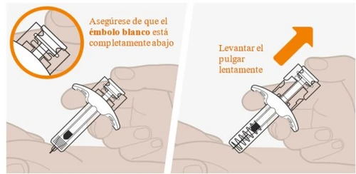 Medical diagram showing two steps for the