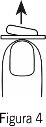Black-and-white schematic drawing showing a finger pressing towards the