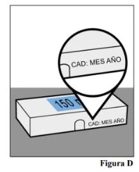 Diagram showing a medicine box with an enlargement highlighting the expiration date label EXP MON YEAR