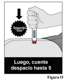 Una mano impugna un dispositivo medico per l'iniezione