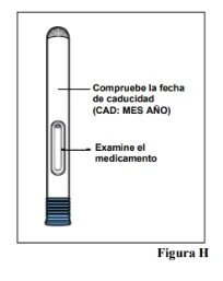 Diagramma di un contenitore cilindrico con indicazioni per controllare la data di scadenza e ispezionare il farmaco all'interno