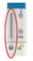 Diagramma medico con una linea verticale grigia cerchiata in rosso accanto a icone circolari e una freccia che indica una direzione di movimento