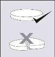 Disegno di una compressa intera con un segno di spunta nero e una compressa spezzata con una grande X grigia sopra