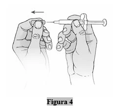 Due mani che tengono una siringa con ago puntato verso una piega cutanea sollevata con le dita, con una freccia che indica il movimento laterale