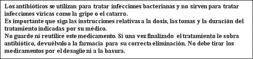 Text in Spanish on a white background explaining the