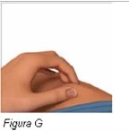 A hand gently pinching the skin of the abdomen with the thumb and index finger to prepare for subcutaneous injection