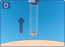 A blue arrow pointing downward