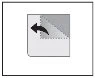 Schematic diagram with a curved black arrow indicating the leftward bending movement of a rectangular sheet or support