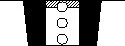 Black and white schematic diagram showing three white circles arranged vertically inside