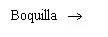 Black text on white background with the word Boquilla followed by a right-pointing arrow