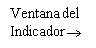 Black text on white background with the words Ventana del Indicador followed by a right-pointing arrow