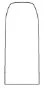 Schematic line drawing of a pharmaceutical capsule with rounded ends and elongated body on white background