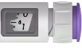 Close-up of a medical device with a small digital display showing the numbers 0 and 1 on a white background with gray borders