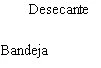 Black text on white background with the word Desecante at the top and Bandeja at the bottom left