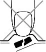 Schematic black and white drawing of a tablet broken with a large gray cross indicating not to split it