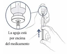 Disegno tecnico che mostra una mano che tiene una siringa con l'