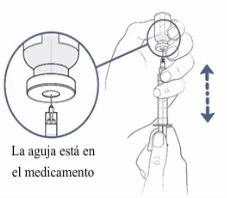 Disegno tecnico di una mano che impugna una siringa con l'