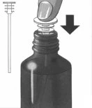 A finger pressing a rubber stopper downward to seal the vial