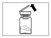 Schematic drawing of a vial containing liquid