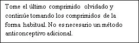 Spanish text on white background advising to take the