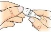Two hands hold and rotate a small white container with a screw-top to open or close it