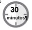 Icona circolare di un orologio con la scritta 30 minuti e una freccia che indica un intervallo di tempo di trenta minuti