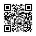 Black square QR code on white background with three large positioning squares at the corners and dense pixel patterns in the center