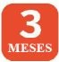 Red square icon with rounded corners containing the white number 3 above the word MESES in uppercase white letters