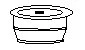 Black-and-white schematic drawing of a short cylindrical container with a flat lid and slightly raised edges