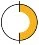 Circular diagram divided vertically, with the right half colored yellow and the left half white, outlined with a thin black border