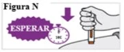 Diagramma con scritta ASPETTARE in un cerchio viola, un cronometro che indica 10 secondi e una mano che tiene un dispositivo sulla pelle