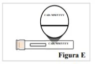 Schema grafico di una fiala con indicazione del campo per la data di scadenza CAD MM/AAAA sia sul corpo che sul tappo della fiala