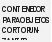 Чёрный текст на белом фоне с надписью прописными буквами «CONTENEDOR PARA OBJETOS CORTORUN» и частично видимым нижним текстом