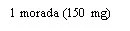 Черный текст на белом фоне: 1 фиолетовый (150 мг) шрифтом sans-serif
