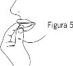 Disegno lineare di una mano che tiene una compressa o un farmaco vicino alle labbra aperte di una persona con la scritta Figura 5