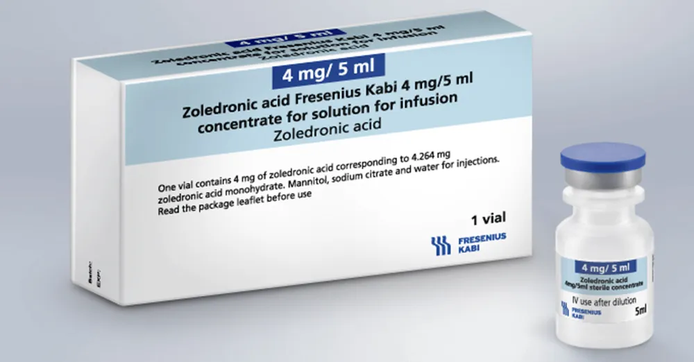 Zoledronic acid Kabi 4 mg/5 ml concentrate for solution for infusion EFG solution for infusion, concentrate