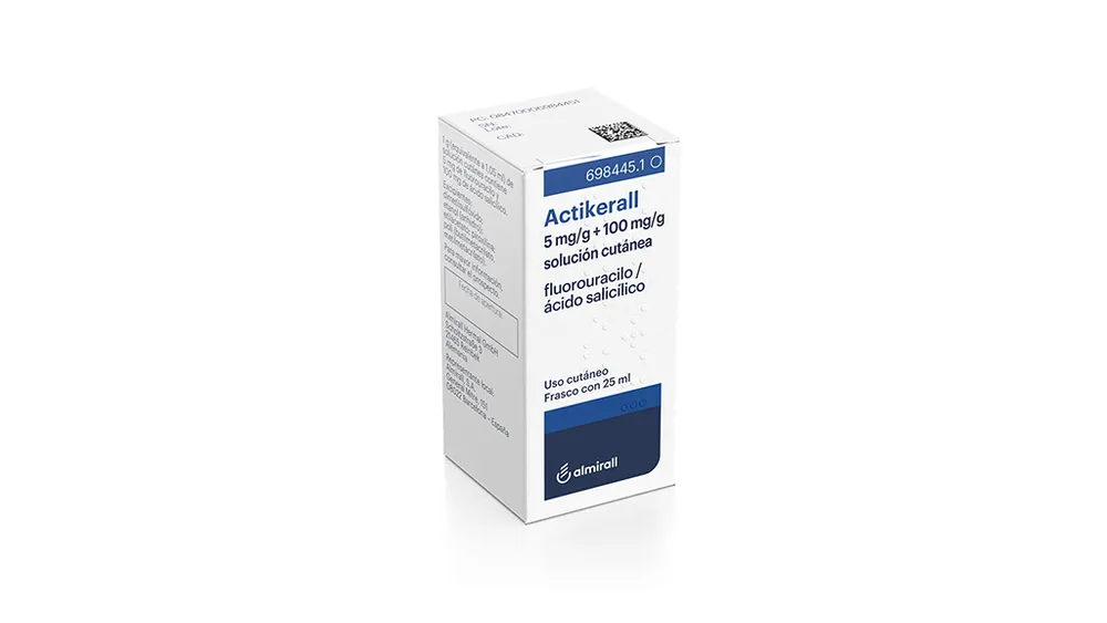 Actikerall 5 mg/g + 100 mg/g soluzione cutanea soluzione, cutanea