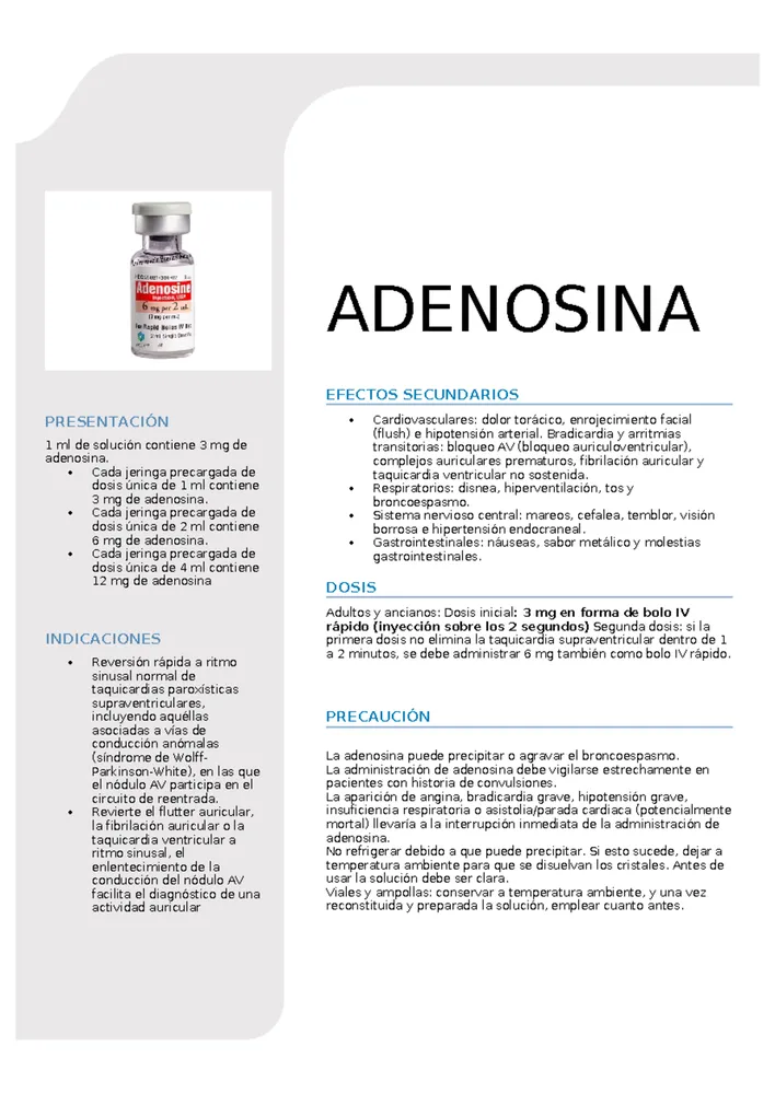 Adenosina Kabi 3 mg/ml soluzione iniettabile in siringa preriempita soluzione per iniezione in siringa preriempita