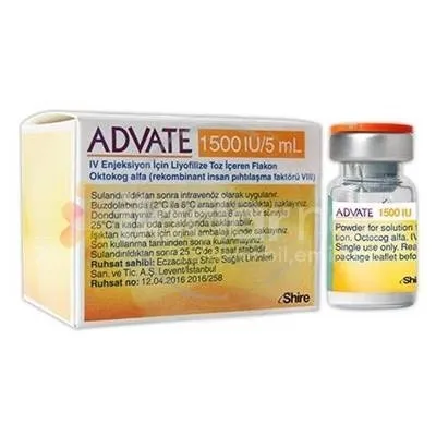 ADVATE 1500 UI POLVO Y DISOLVENTE PARA SOLUCION INYECTABLE POLVO Y DISOLVENTE PARA SOLUCIÓN INYECTABLE