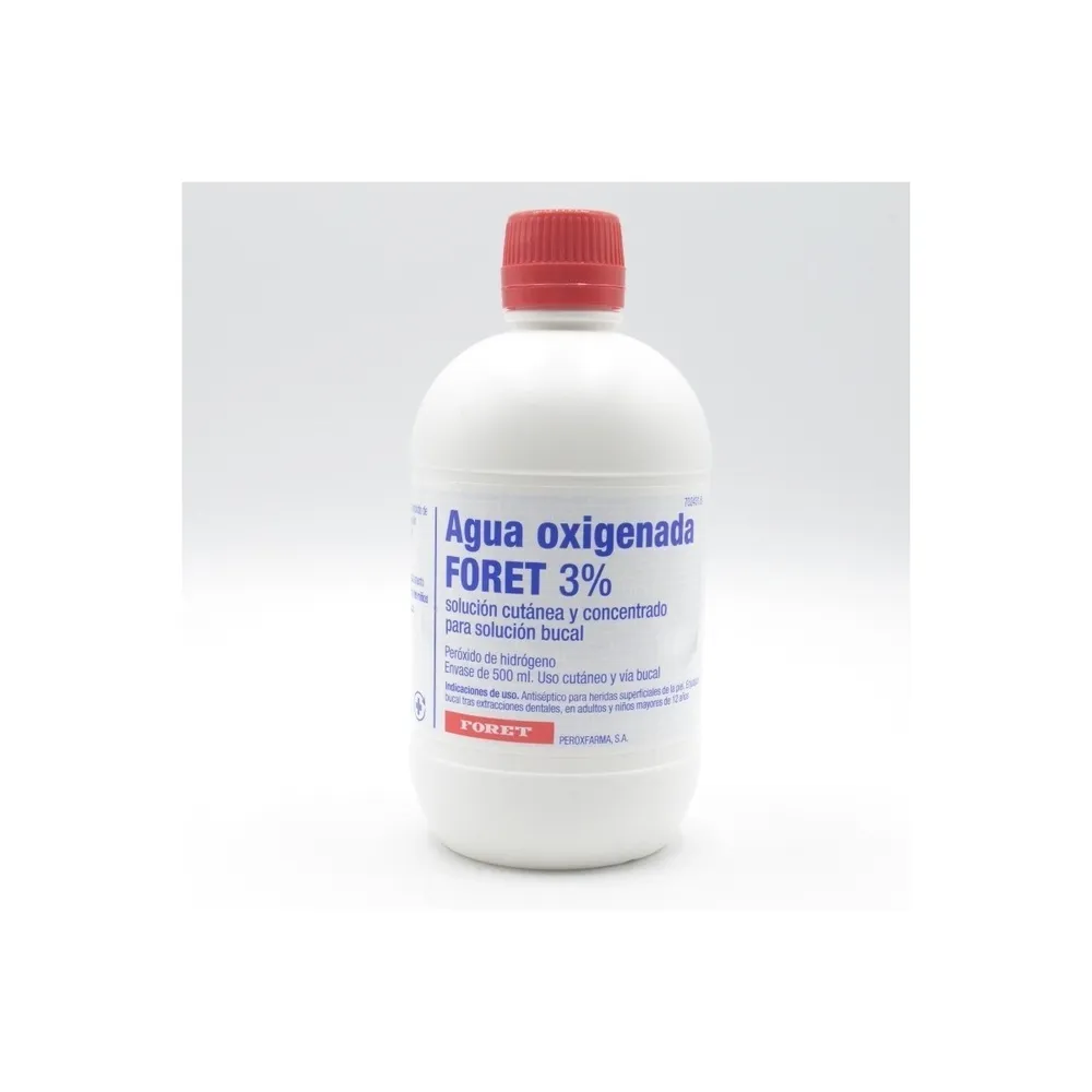 Hydrogen peroxide Foret 3% cutaneous solution and oral concentrate solution solution, cutaneous