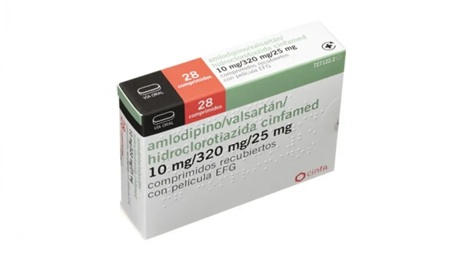 Amlodipine/valsartan/hydrochlorothiazide Cinfa 10 mg/320 mg/25 mg film-coated tablets EFG tablets, film-coated