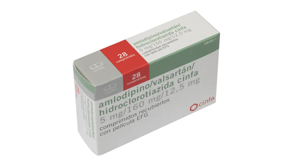 Amlodipine/valsartan/hydrochlorothiazide CINFA 5 mg/160 mg/12.5 mg film-coated tablets EFG tablets, film-coated
