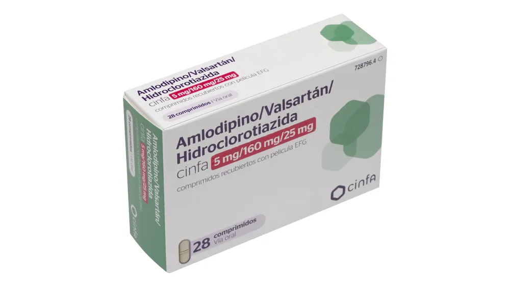 Amlodipino/valsartan/idroclorotiazide Cinfa 5 mg/160 mg/25 mg compresse rivestite con film EFG compresse, rivestite con film