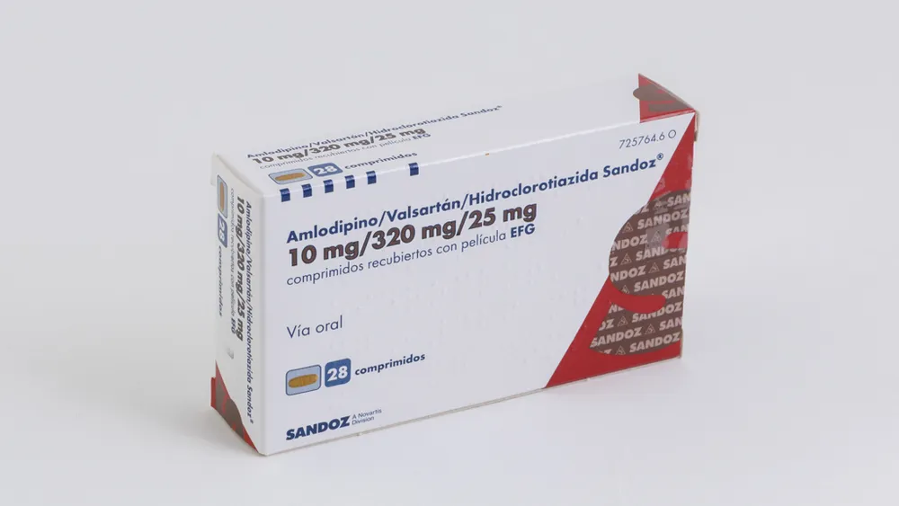 Amlodipine/valsartan/hydrochlorothiazide Sandoz 10 mg/320 mg/25 mg film-coated tablets EFG tablets, film-coated