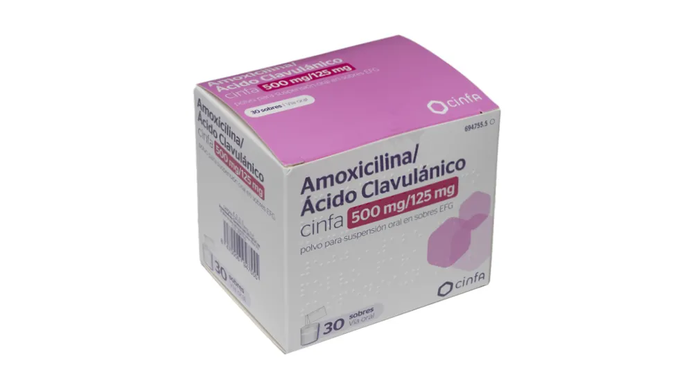 Amoxicillina/acido clavulanico Cinfa 500 mg/125 mg polvere per sospensione orale in bustine EFG polvere per preparazione di sospensione orale