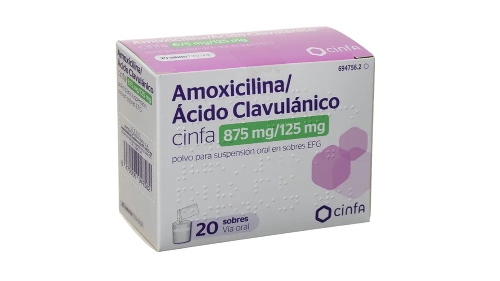 Amoxicillin/clavulanic acid Cinfa 875 mg/125 mg powder for oral suspension in sachets EFG powder for preparation of oral suspension