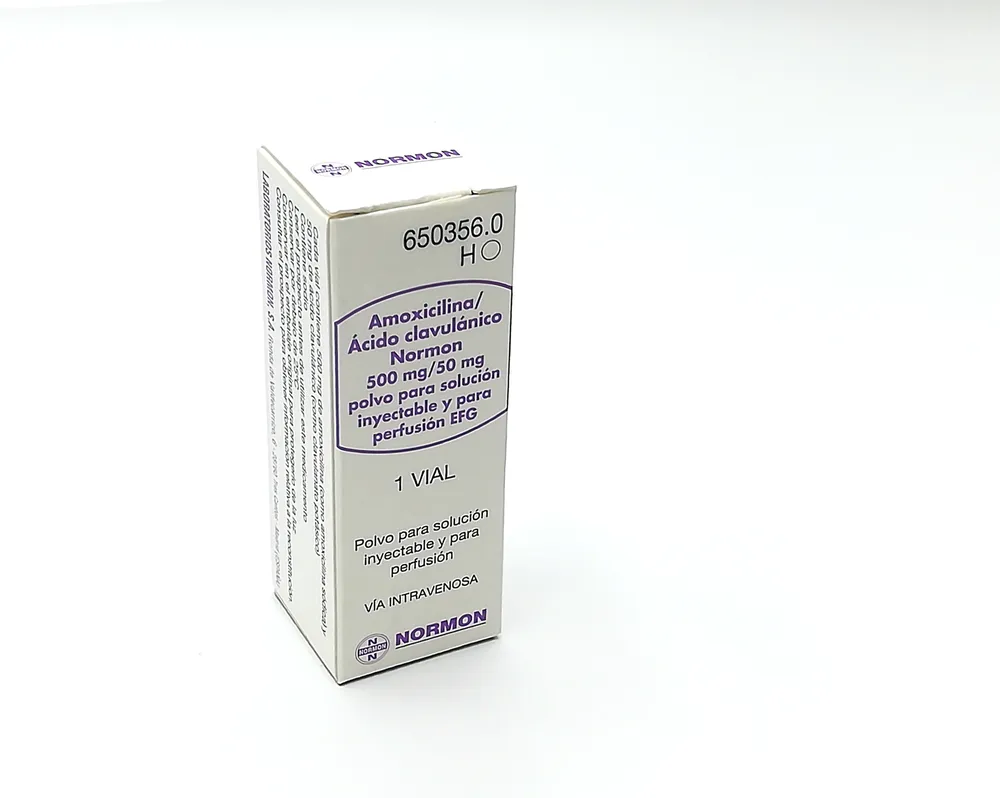 Амоксициллин/кислота клавулановая Нормон 500 мг/50 мг порошок для раствора для инъекций и для инфузий ЕФГ порошок для приготовления раствора для инъекций и для инфузий